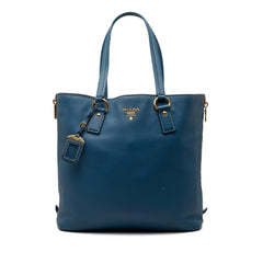 Prada Vitello Daino Side Zip Shopper Tote