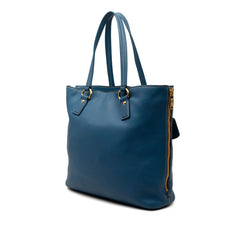 Prada Vitello Daino Side Zip Shopper Tote