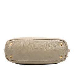Prada Vitello Daino Side Zip Shopper Tote