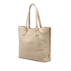 Prada Vitello Daino Side Zip Shopper Tote