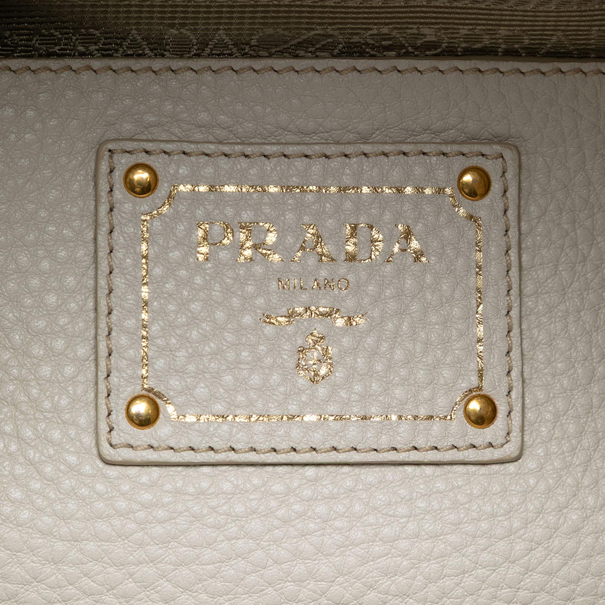 Prada Vitello Daino Side Zip Tote