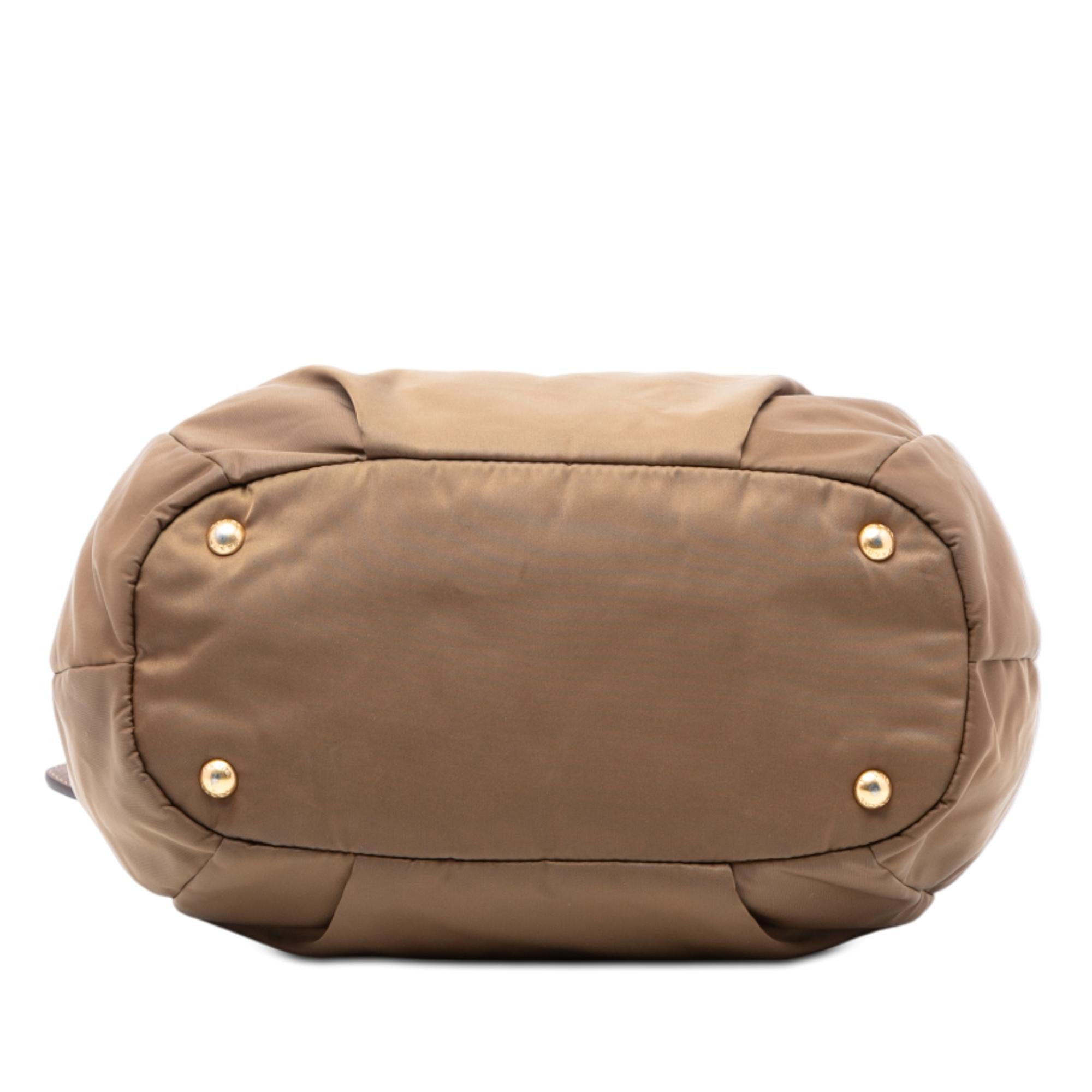 Prada Vitello Daino Trimmed Tessuto Satchel