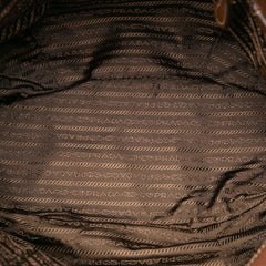 Prada Vitello Daino Trimmed Tessuto Satchel