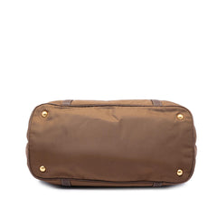 Prada Vitello Daino Trimmed Tessuto Satchel