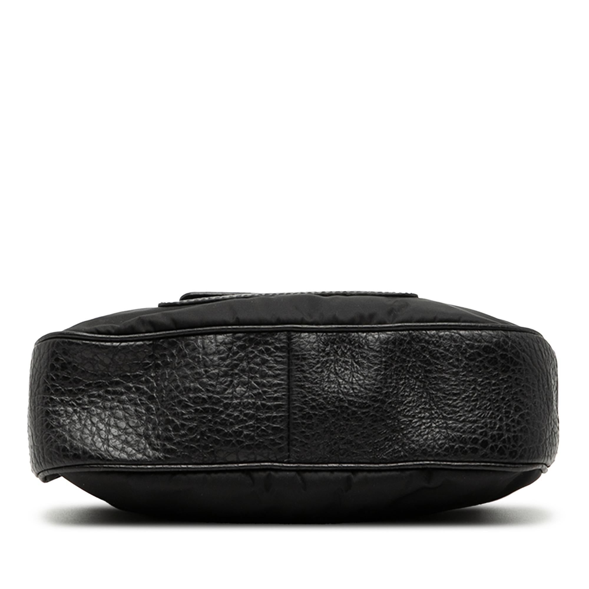 Prada Vitello Daino Trimmed Tessuto Shoulder Bag