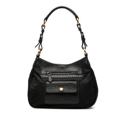 Prada Vitello Daino Trimmed Tessuto Shoulder Bag