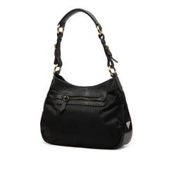 Prada Vitello Daino Trimmed Tessuto Shoulder Bag