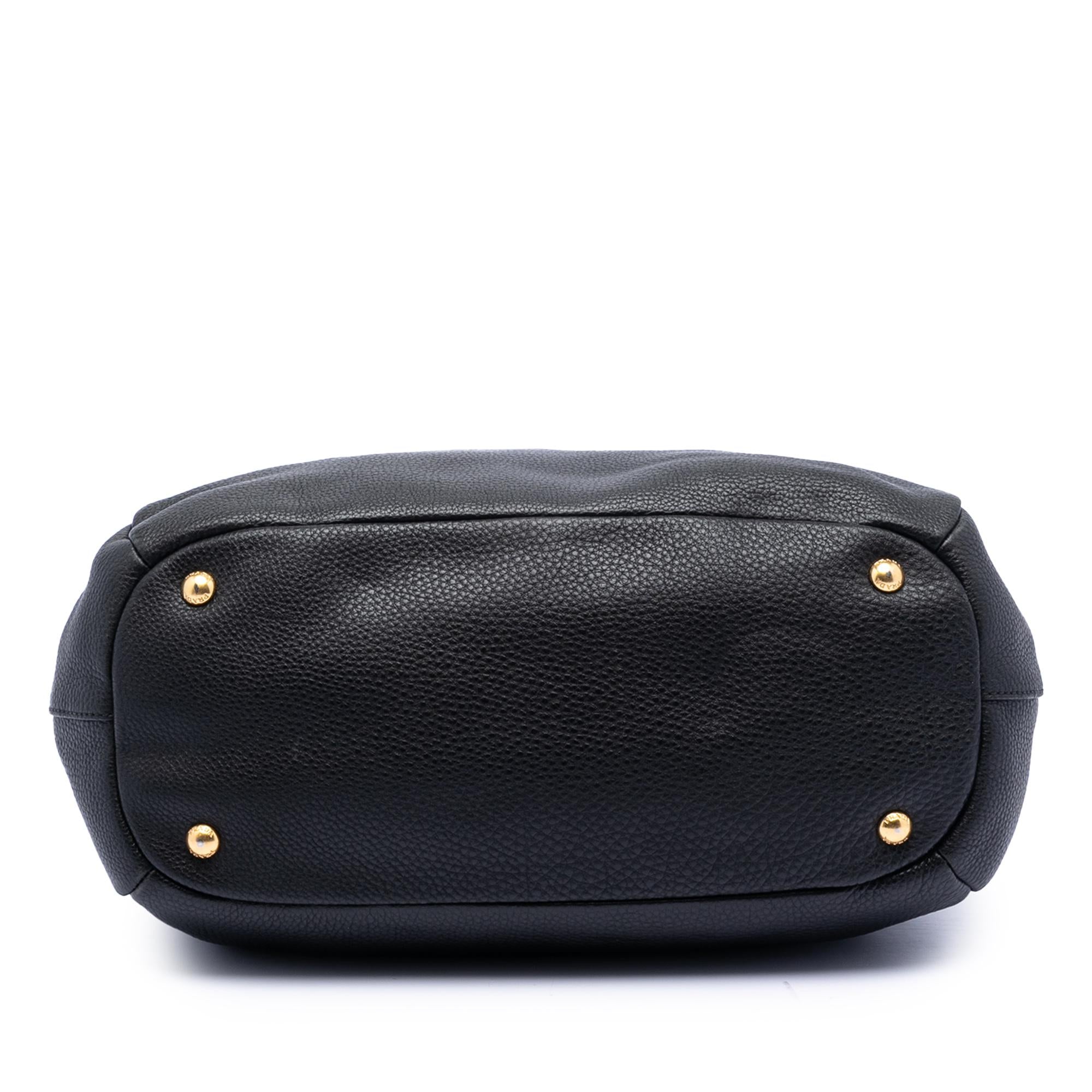 Prada Vitello Daino Zip Top Convertible Tote