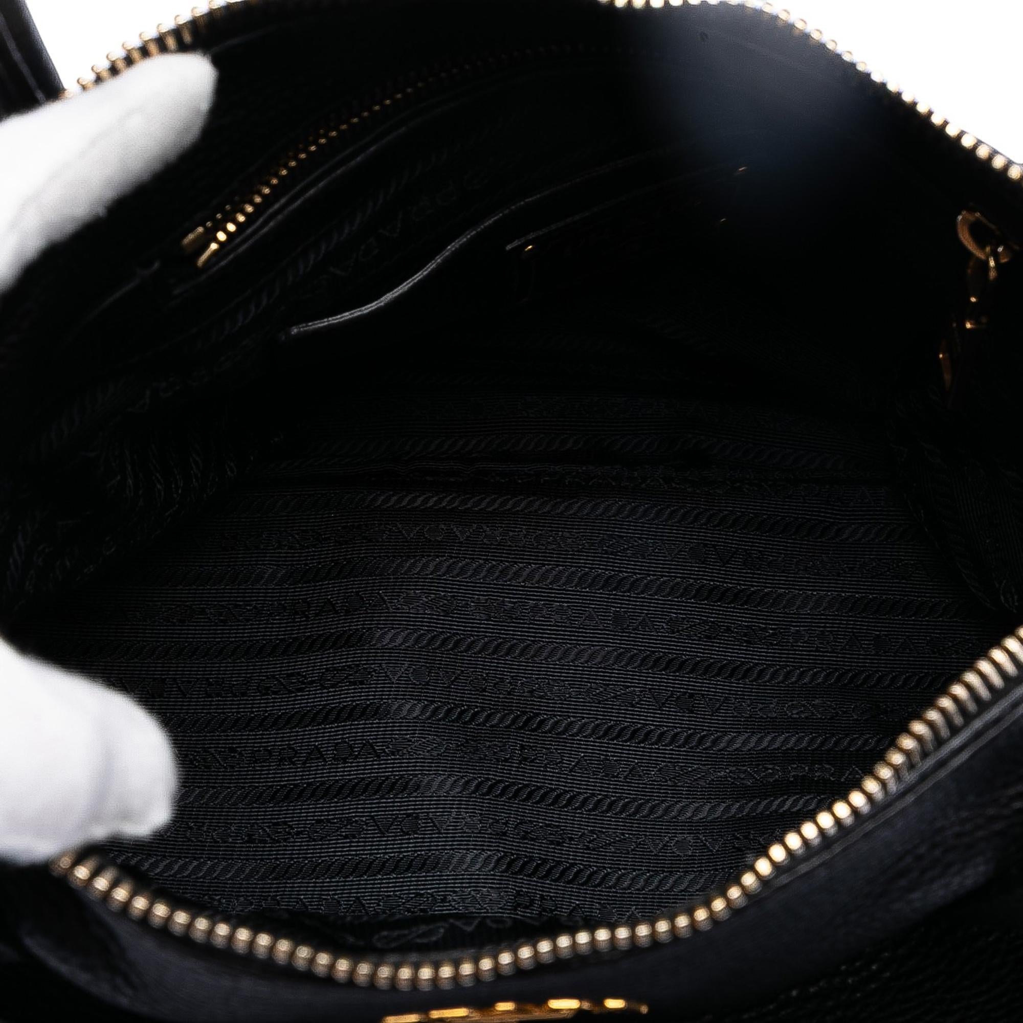 Prada Vitello Daino Zip Top Convertible Tote