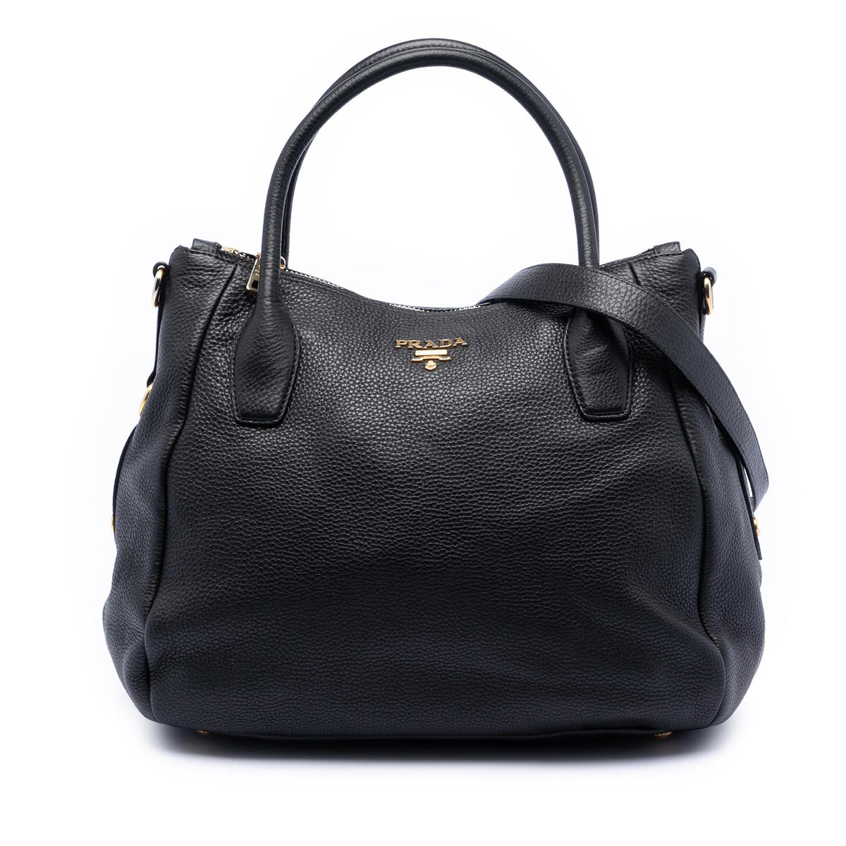 Prada Vitello Daino Zip Top Convertible Tote