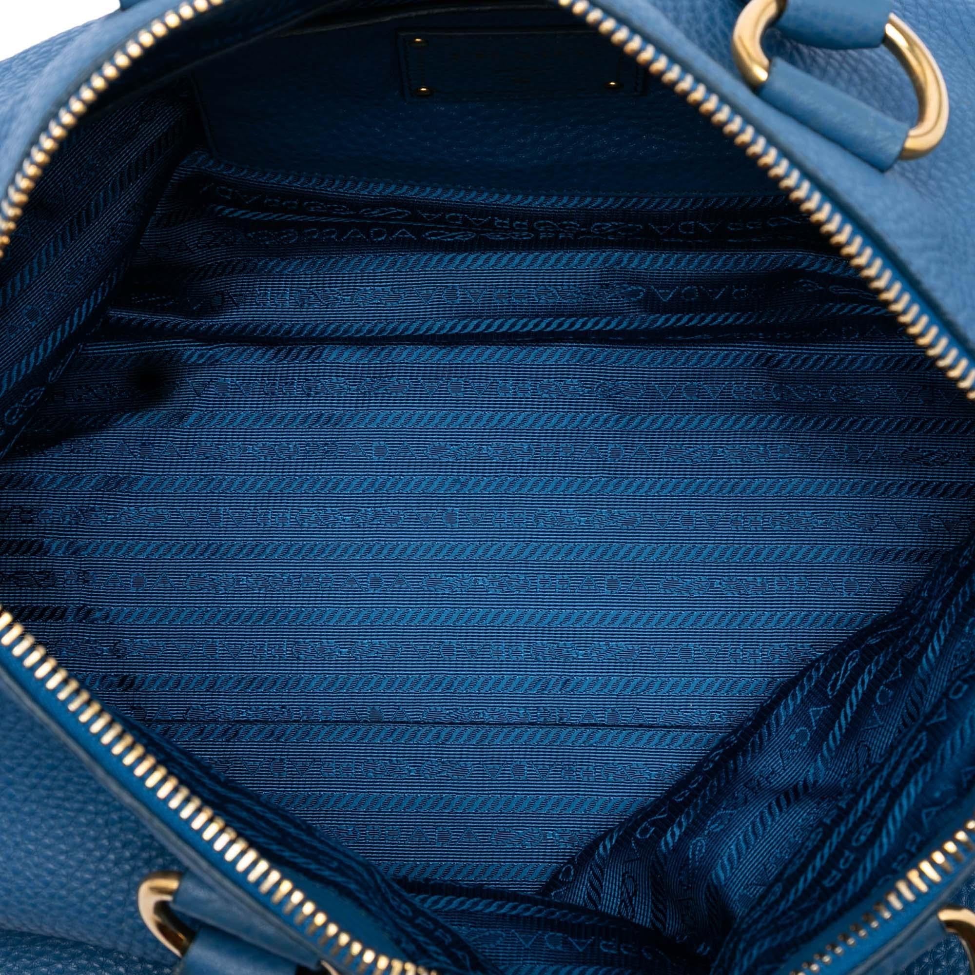 Prada Vitello Daino Zip Top Satchel
