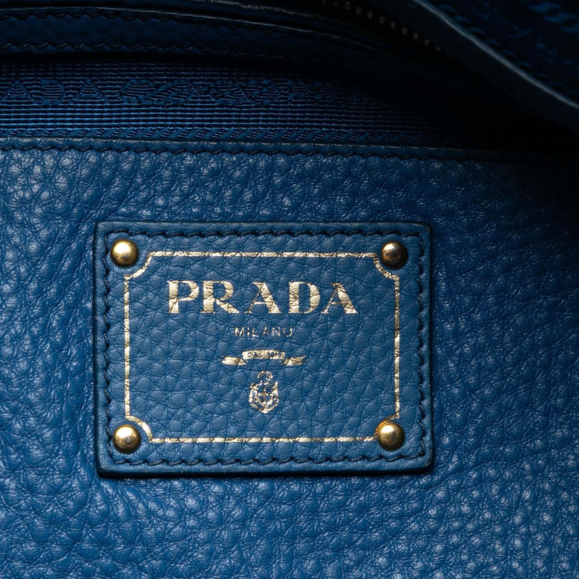 Prada Vitello Daino Zip Top Satchel