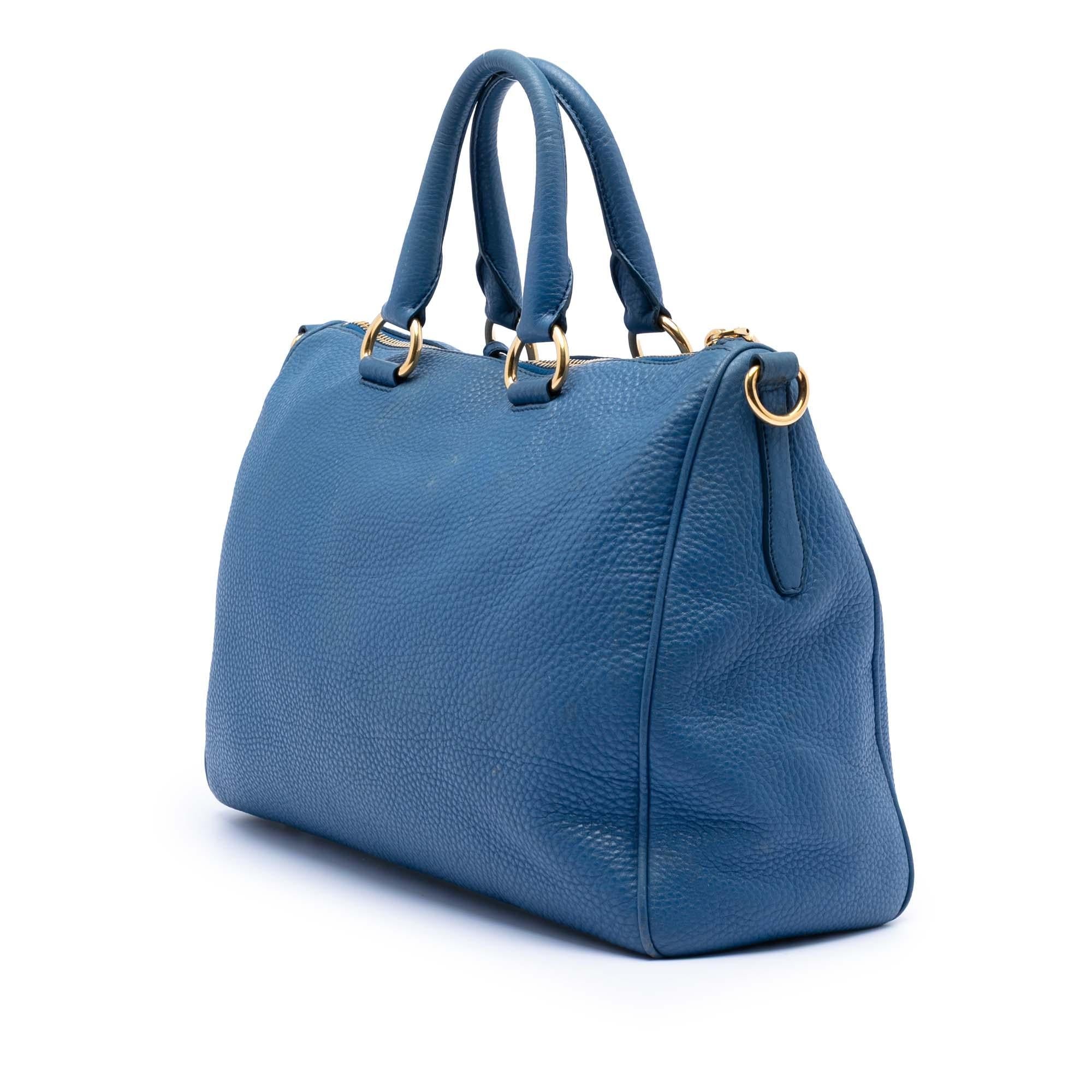 Prada Vitello Daino Zip Top Satchel