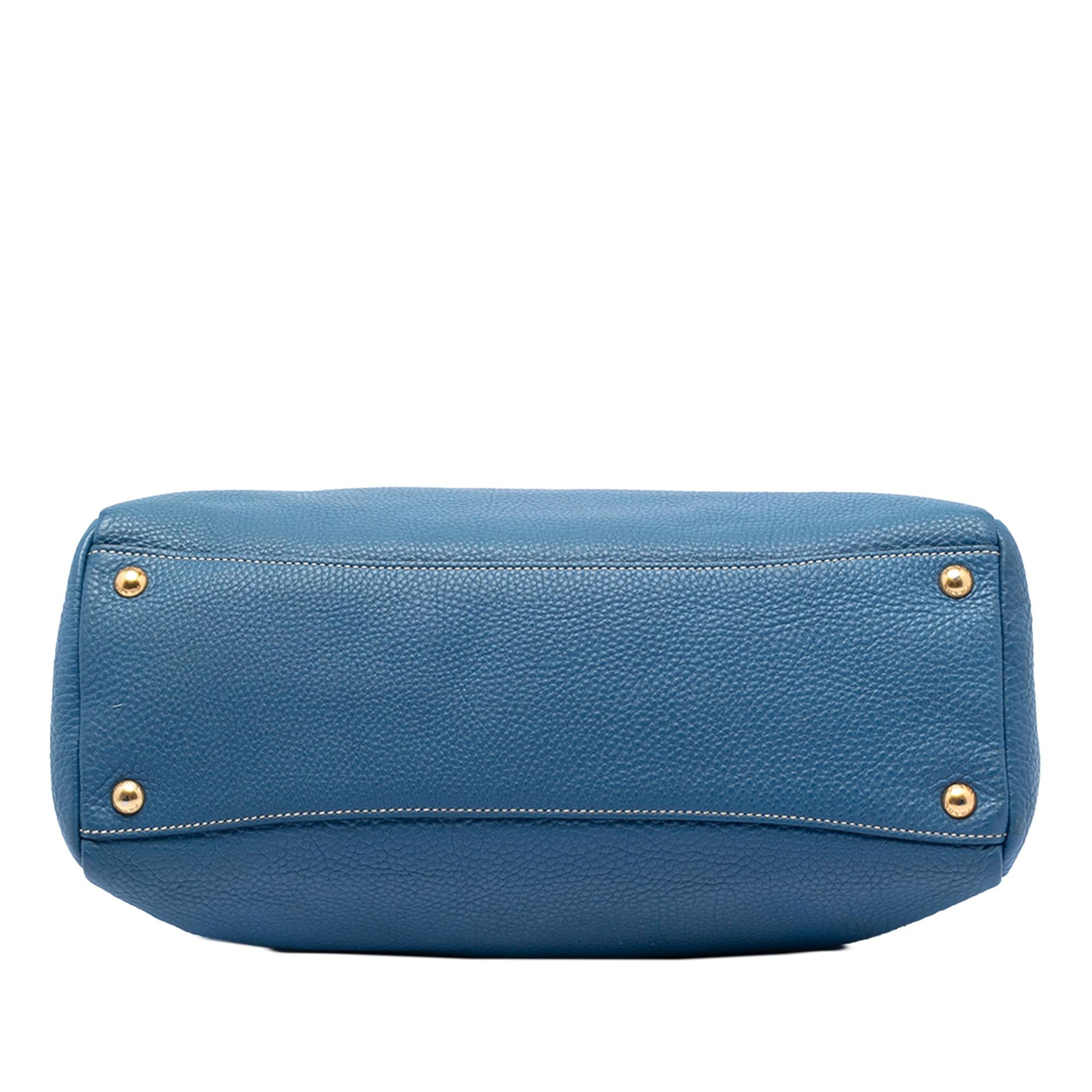 Prada Vitello Daino Zip Top Satchel
