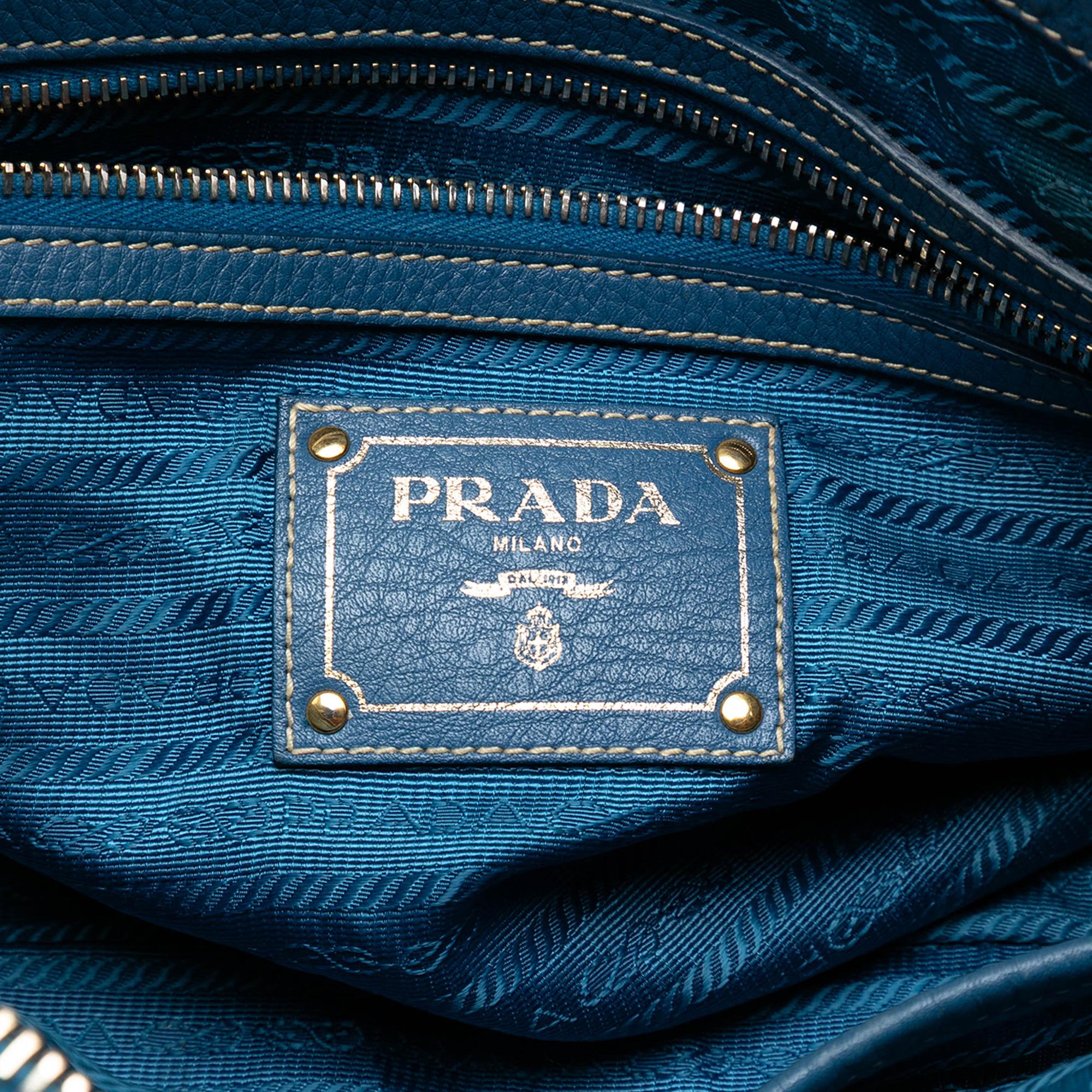 Prada Vitello Daino Zip Top Satchel