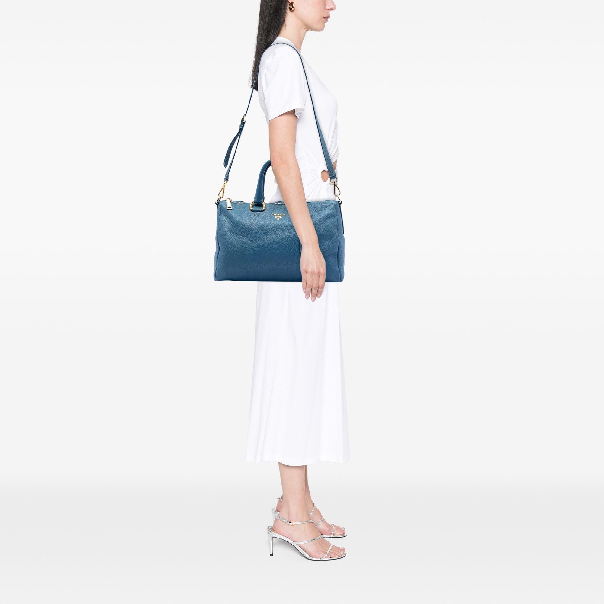 Prada Vitello Daino Zip Top Satchel