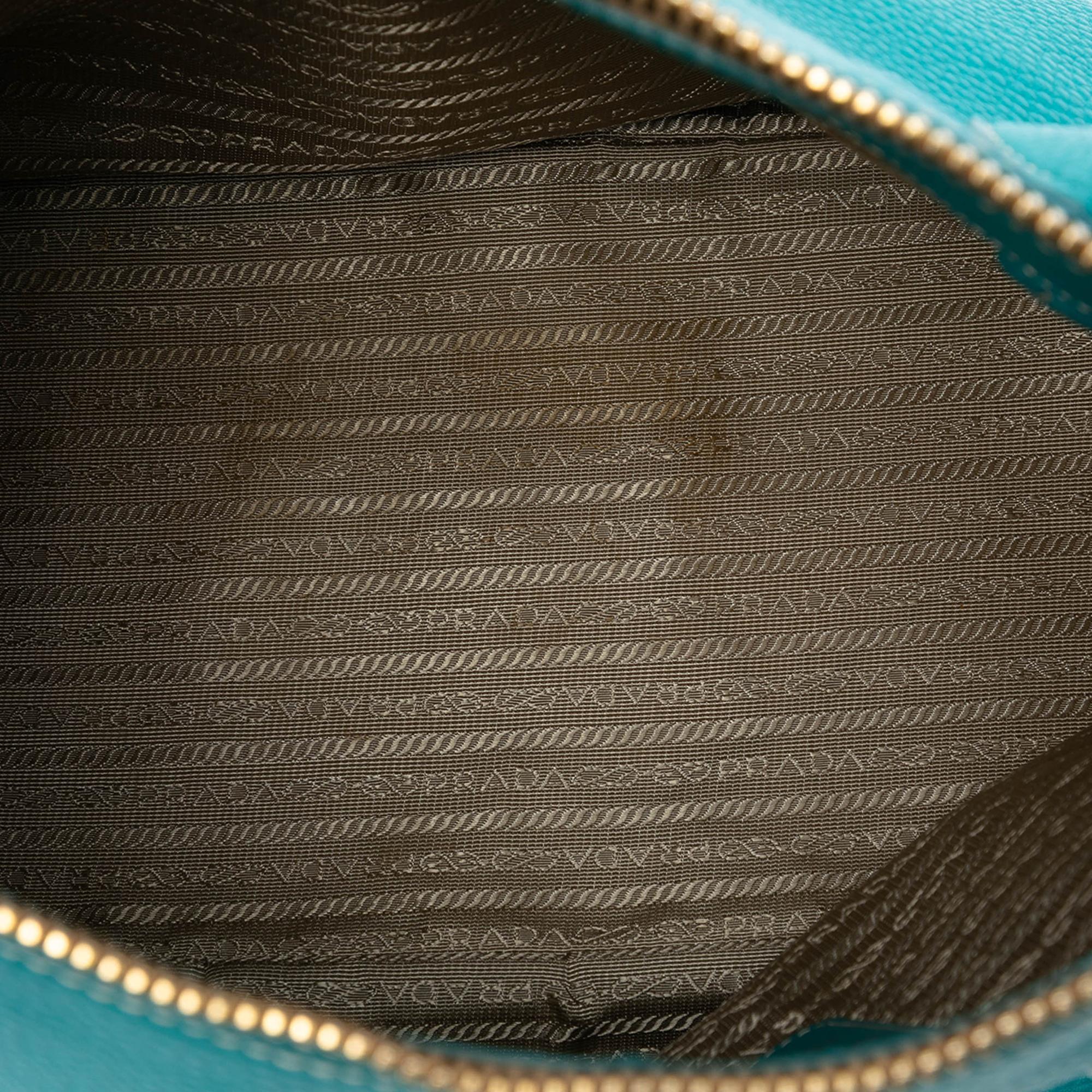 Prada Vitello Daino Zip Top Satchel