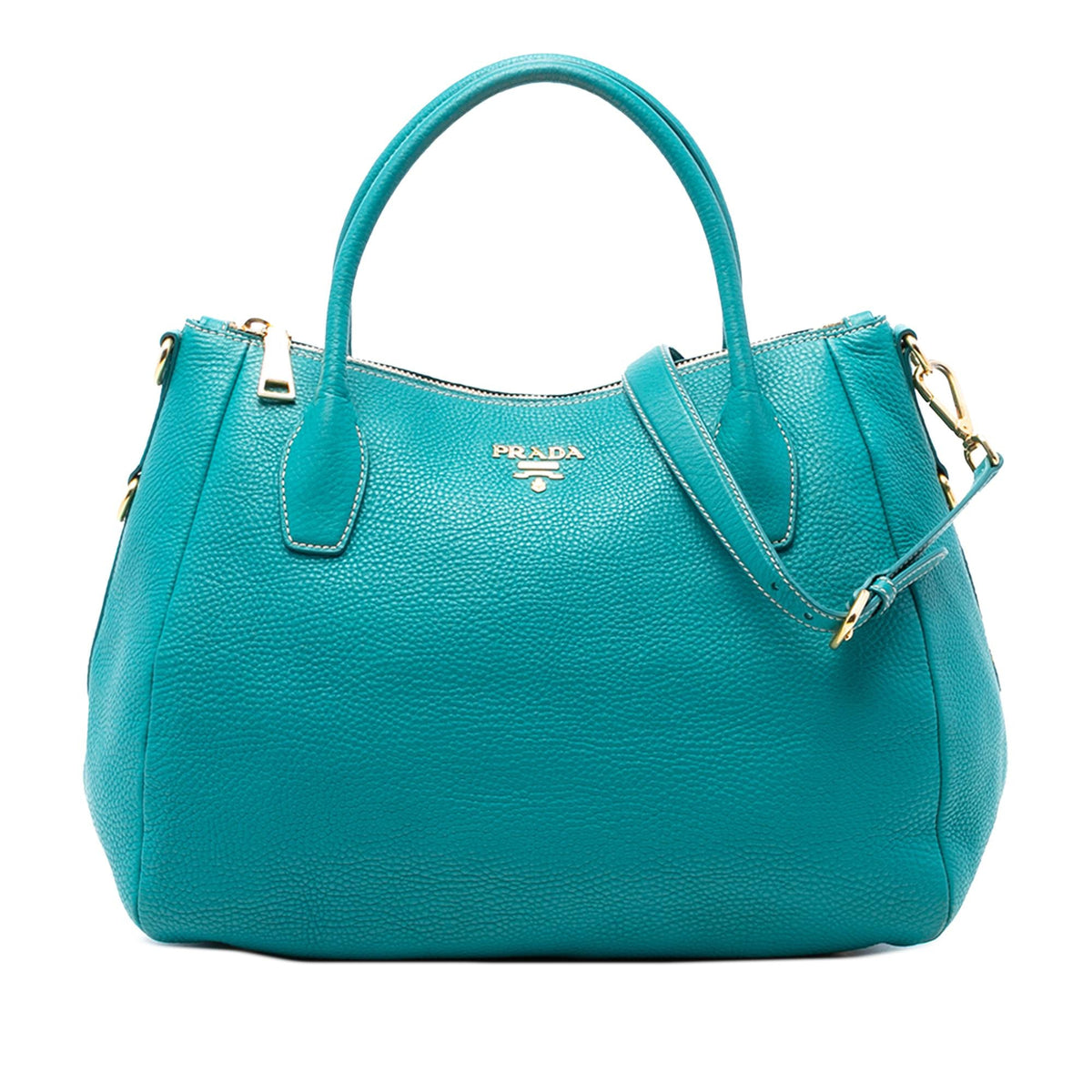 Prada Vitello Daino Zip Top Satchel