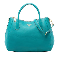Prada Vitello Daino Zip Top Satchel