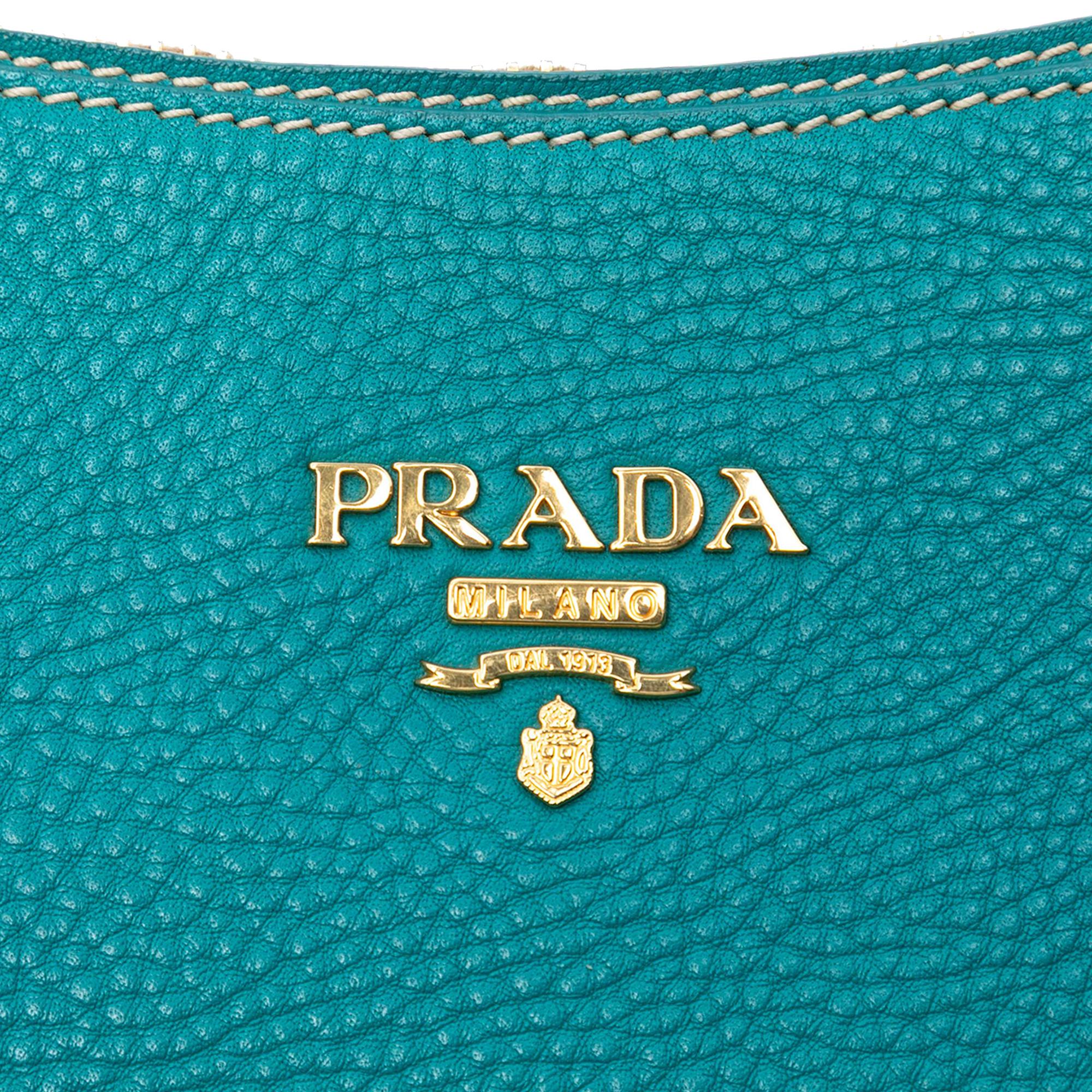 Prada Vitello Daino Zip Top Satchel