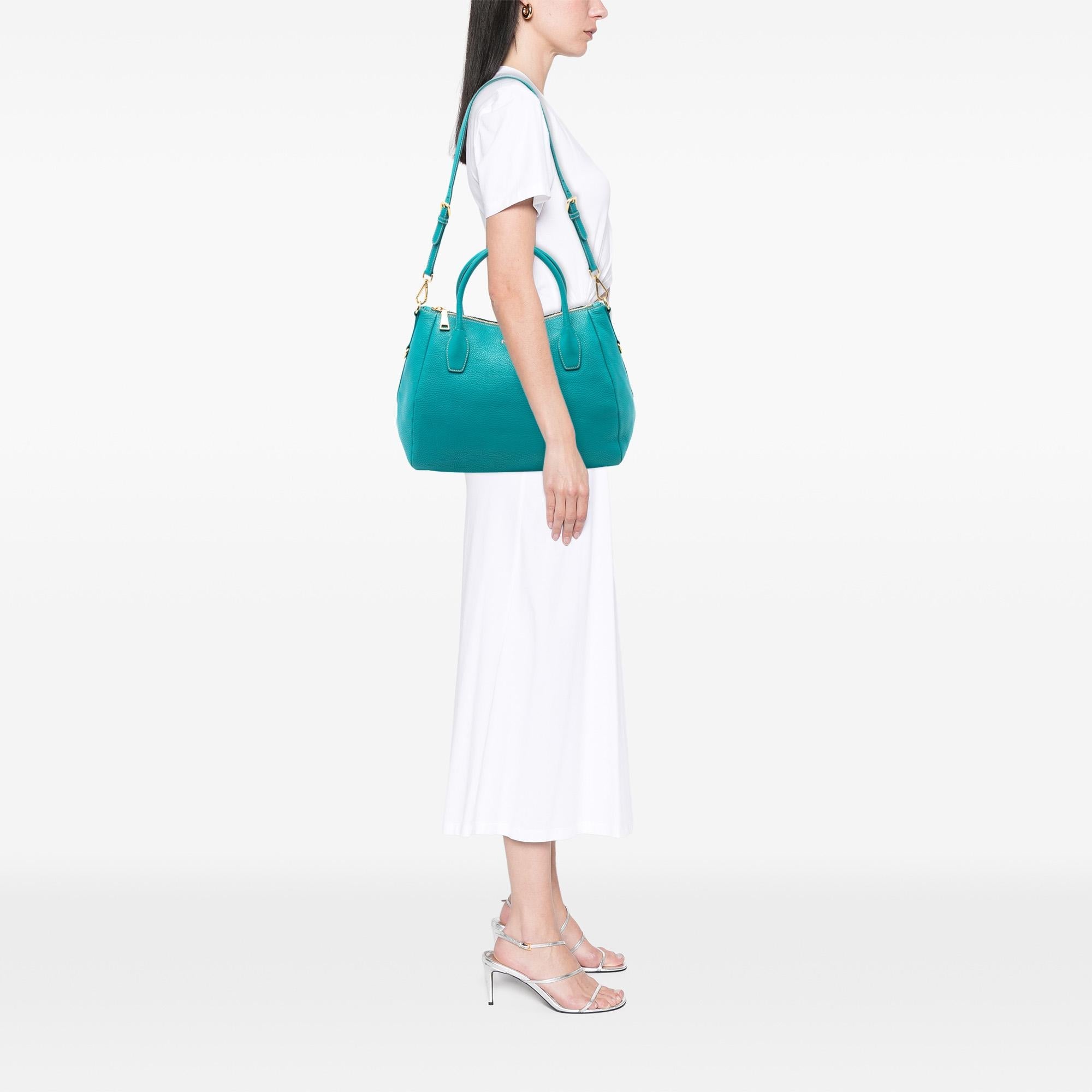 Prada Vitello Daino Zip Top Satchel