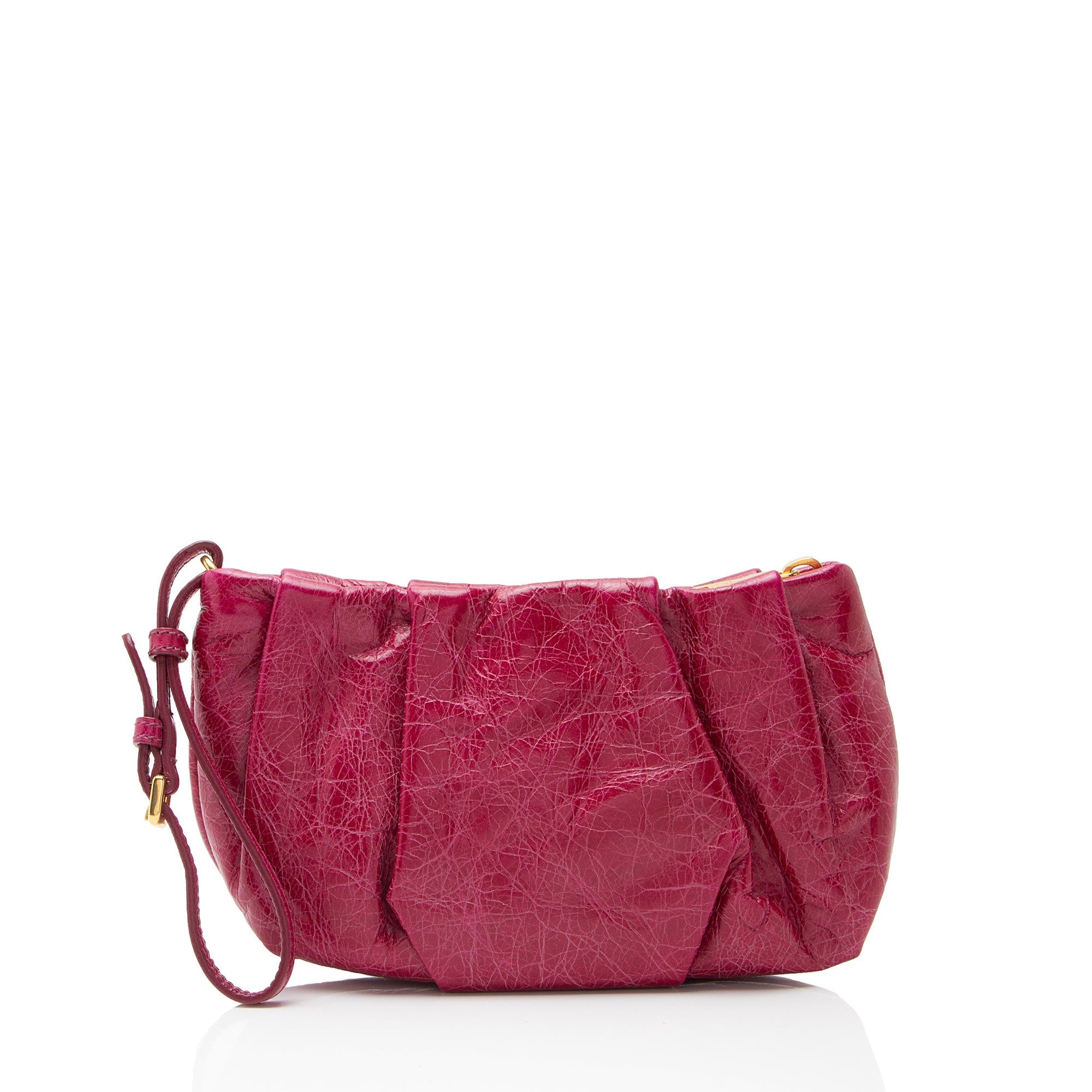 Prada Vitello Shine Bow Wristlet