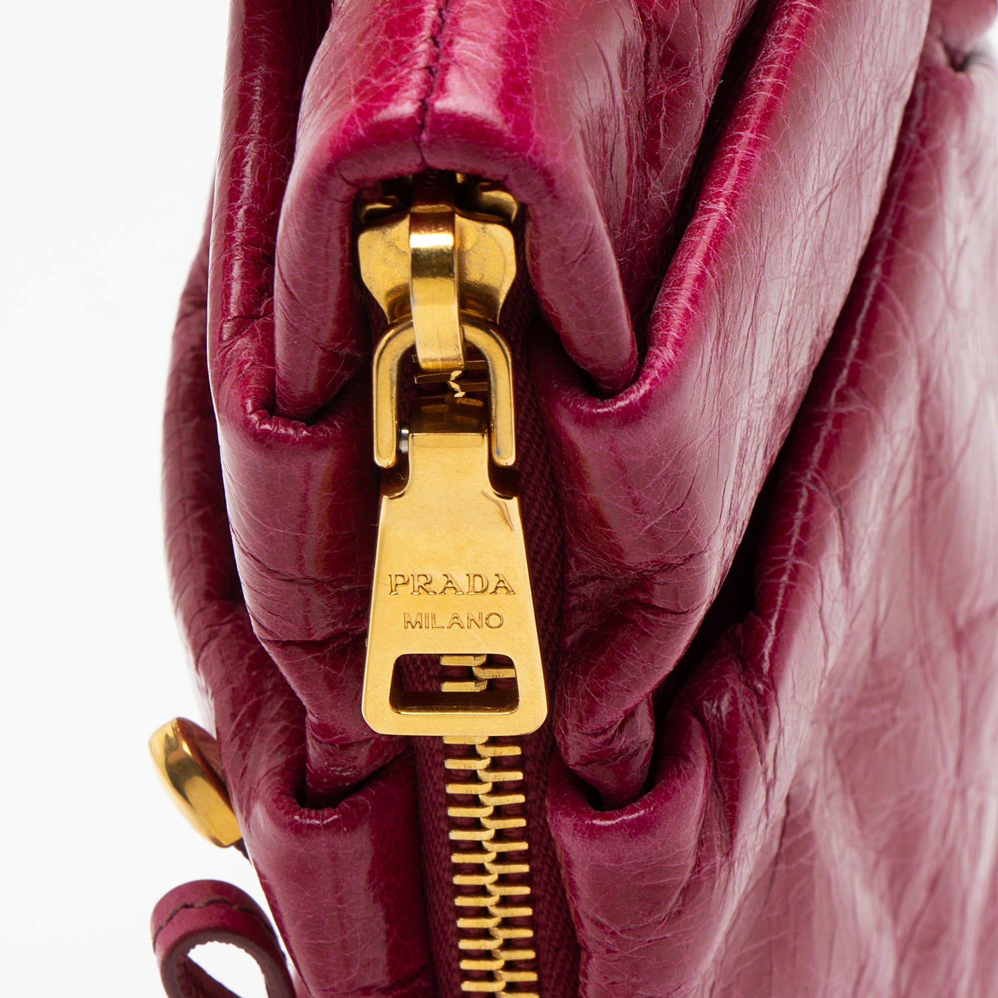 Prada Vitello Shine Bow Wristlet