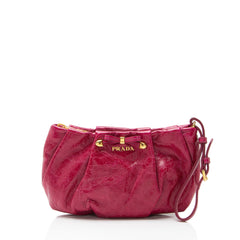 Prada Vitello Shine Bow Wristlet