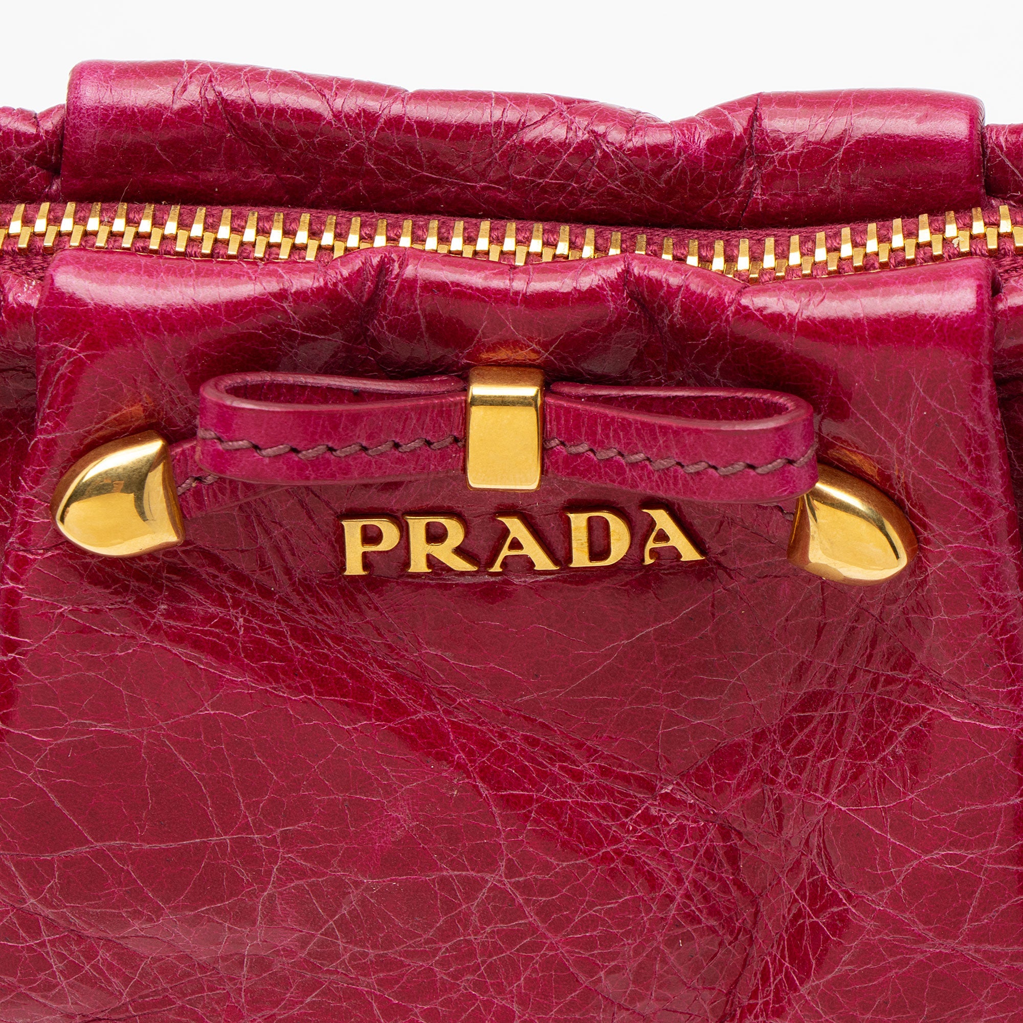 Prada Vitello Shine Bow Wristlet