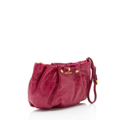 Prada Vitello Shine Bow Wristlet