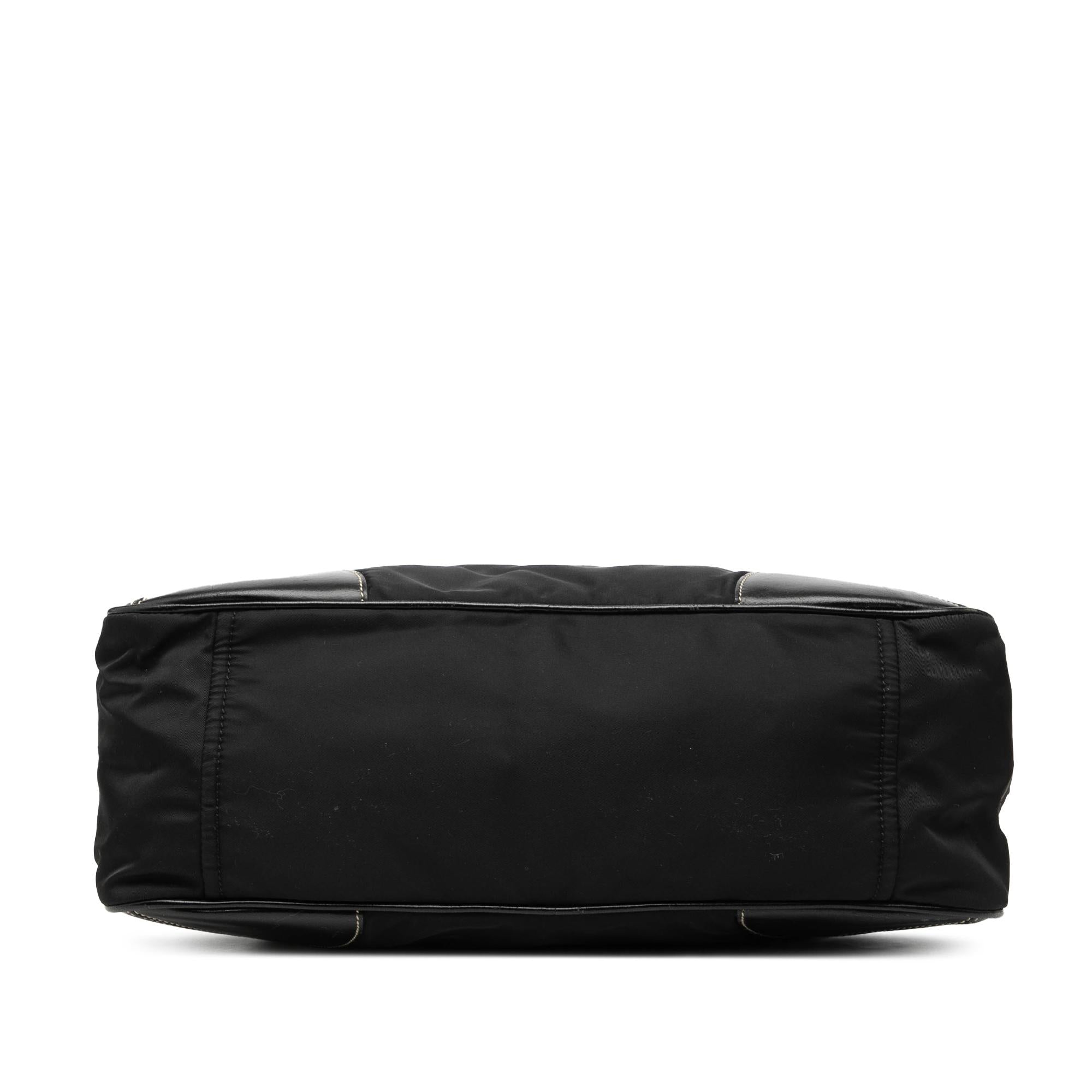 Prada Vitello Trimmed Tessuto Handbag