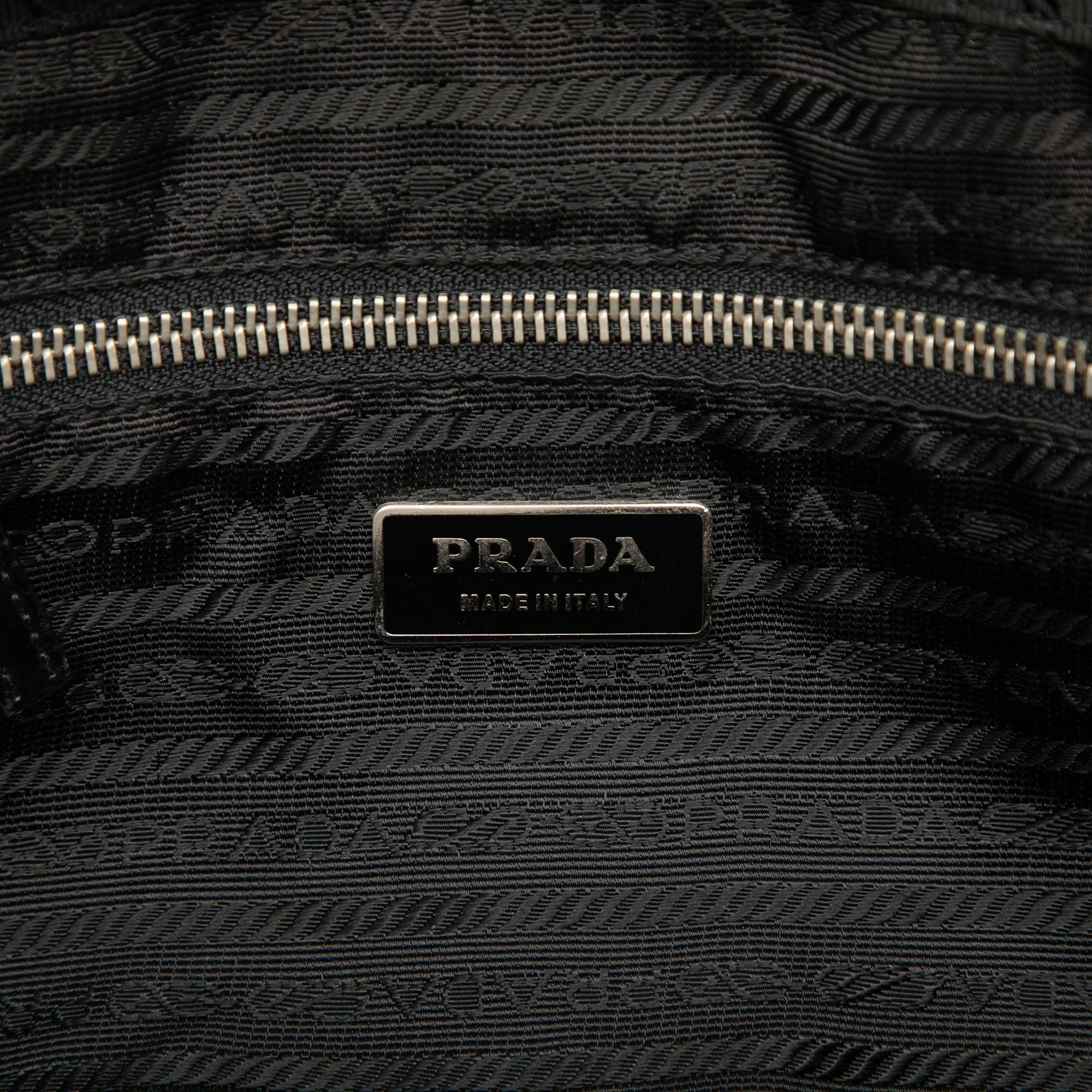 Prada Vitello Trimmed Tessuto Handbag