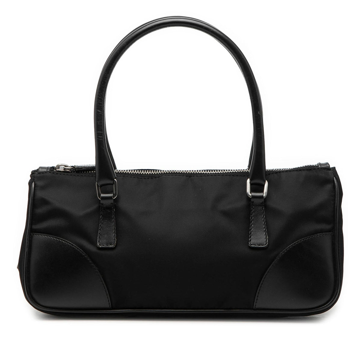 Prada Vitello Trimmed Tessuto Handbag