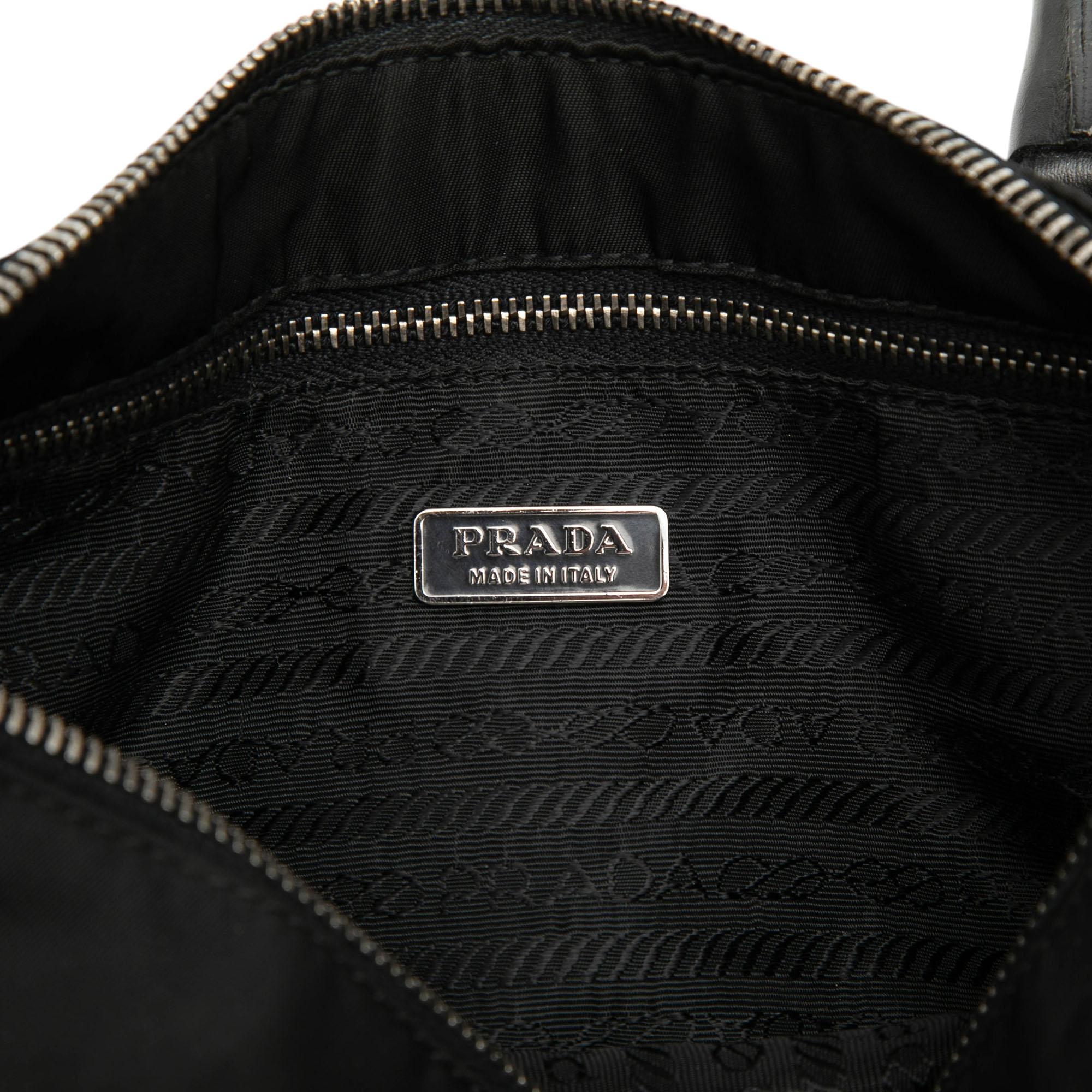 Prada Vitello Trimmed Tessuto Handbag