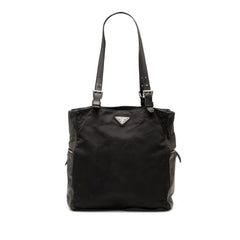 Prada Vitello Trimmed Tessuto Pockets Tote