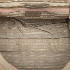 Prada Vitello Trimmed Tessuto Shoulder Bag