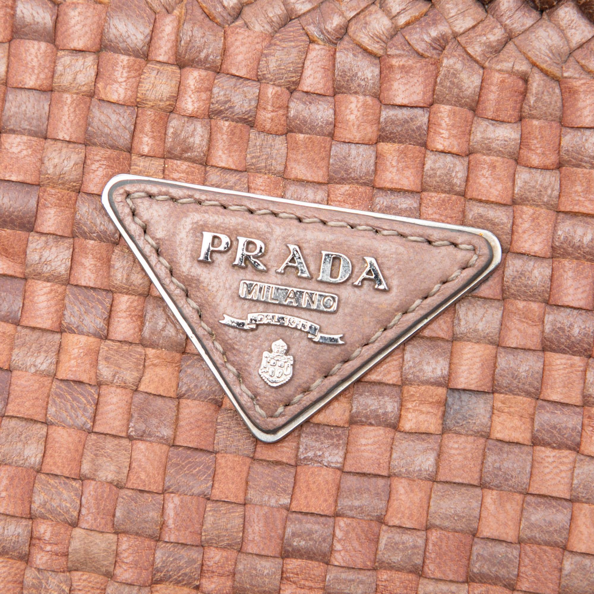 Prada Woven Goatskin Madras Clutch