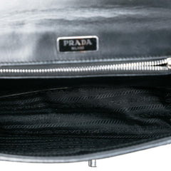 Prada Woven Madras Leather Chain Flap Bag