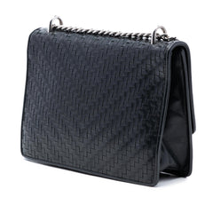Prada Woven Madras Leather Chain Flap Bag