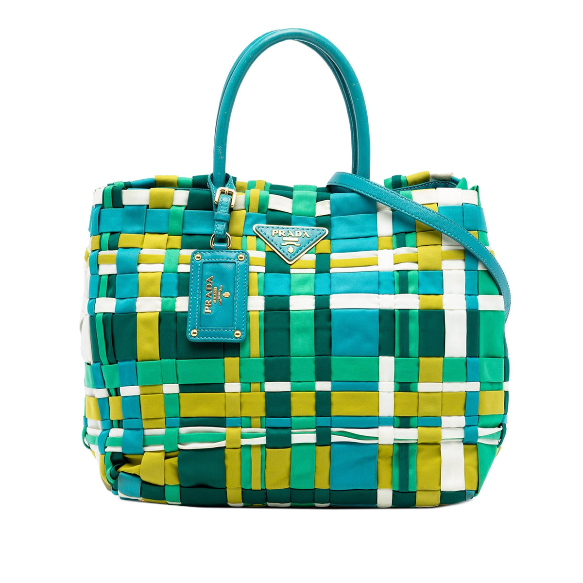 Prada Woven Tessuto Shopping Tote