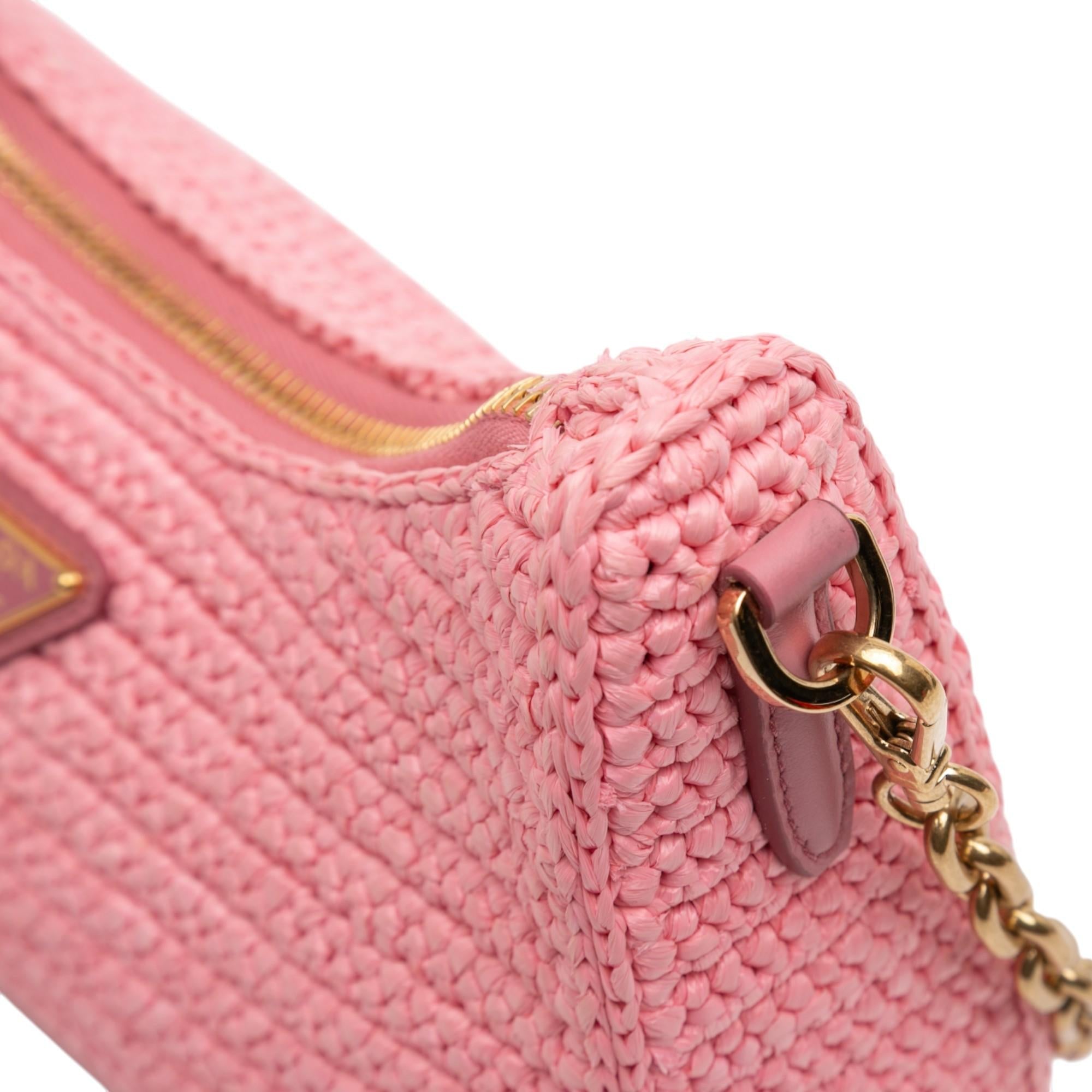 Prada Yarn Effect Raffia Crochet Re Edition 2005 Satchel
