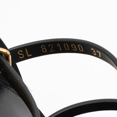 Saint Laurent Calfskin Cassandra Strappy Wedge Sandals - Size 7 / 37