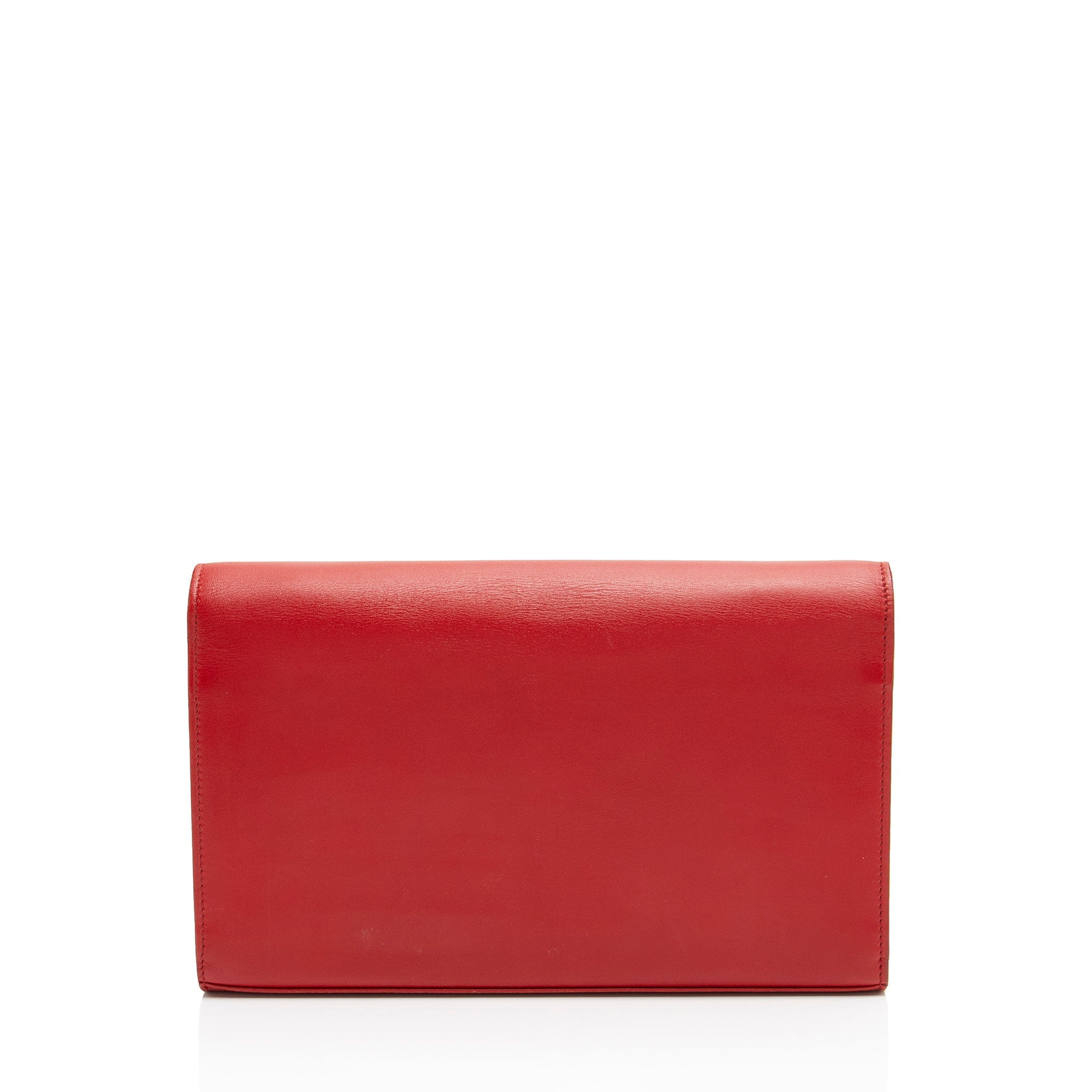 Saint Laurent Calfskin Monogram Kate Chain Wallet