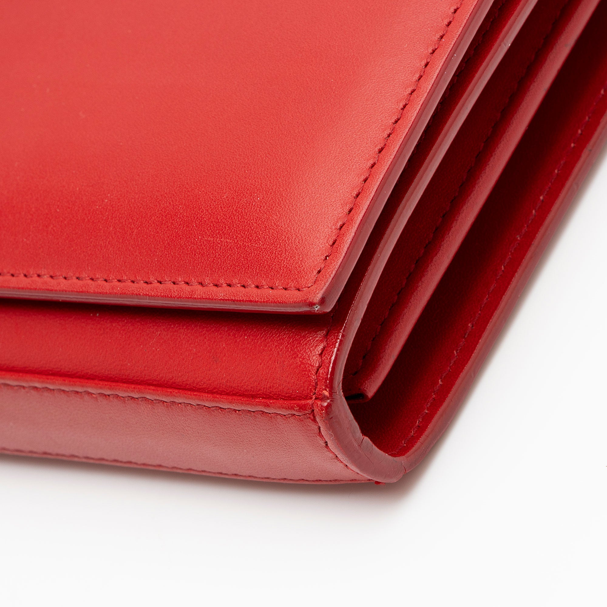 Saint Laurent Calfskin Monogram Kate Chain Wallet