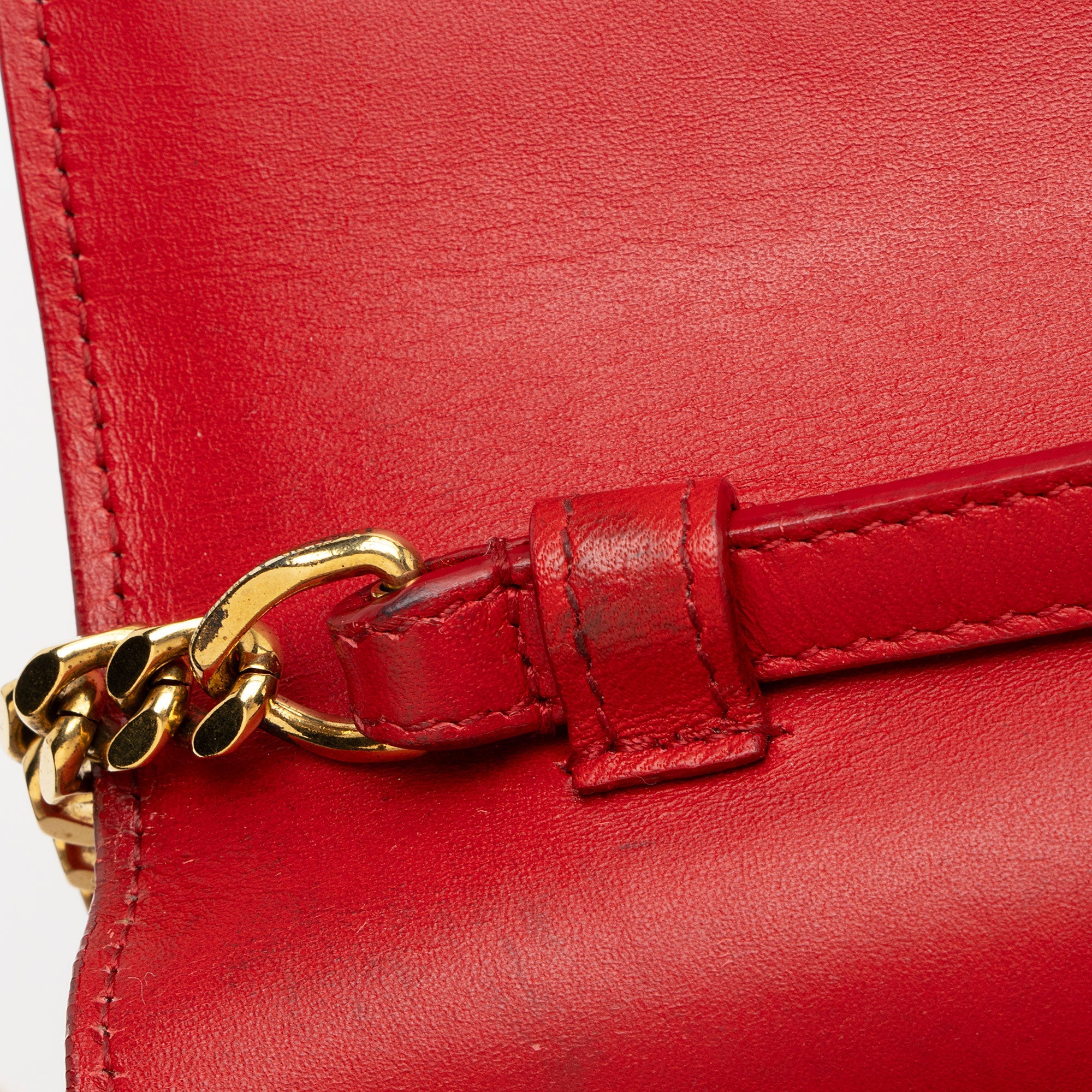 Saint Laurent Calfskin Monogram Kate Chain Wallet