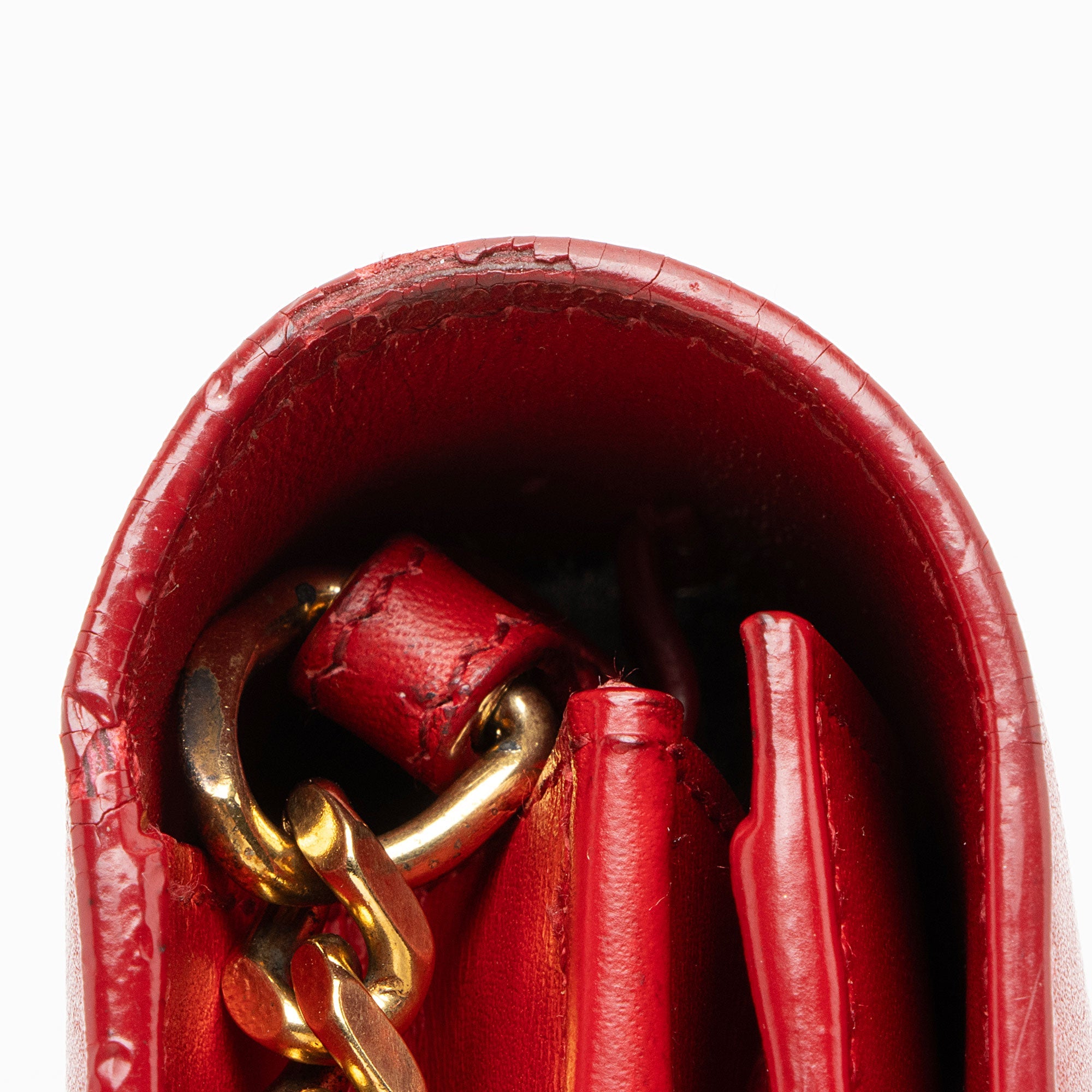 Saint Laurent Calfskin Monogram Kate Chain Wallet