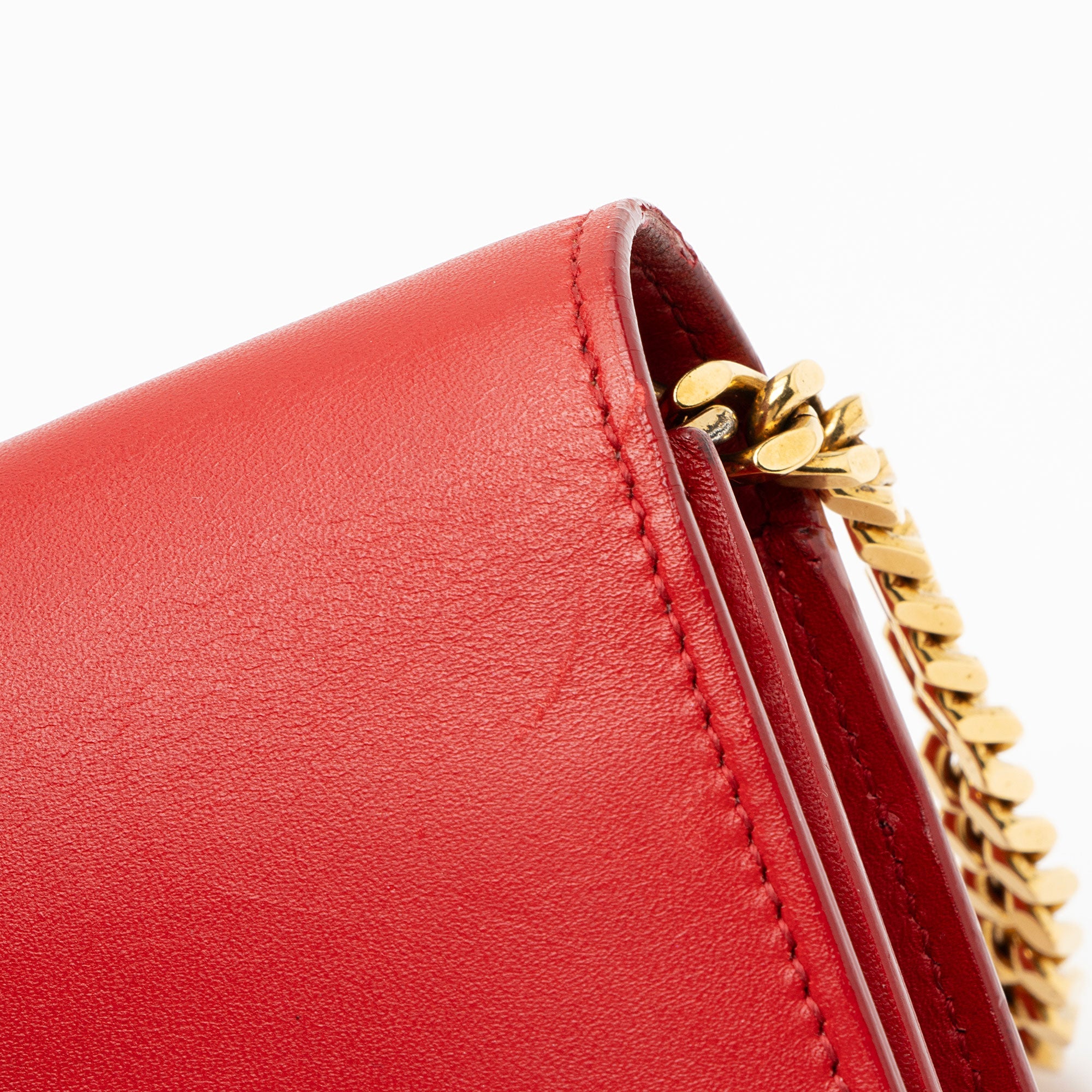 Saint Laurent Calfskin Monogram Kate Chain Wallet