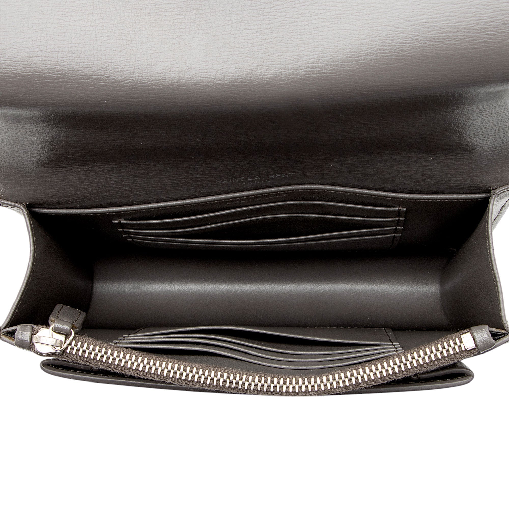 Saint Laurent Calfskin Monogram Sunset Mini Chain Wallet