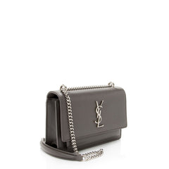 Saint Laurent Calfskin Monogram Sunset Mini Chain Wallet
