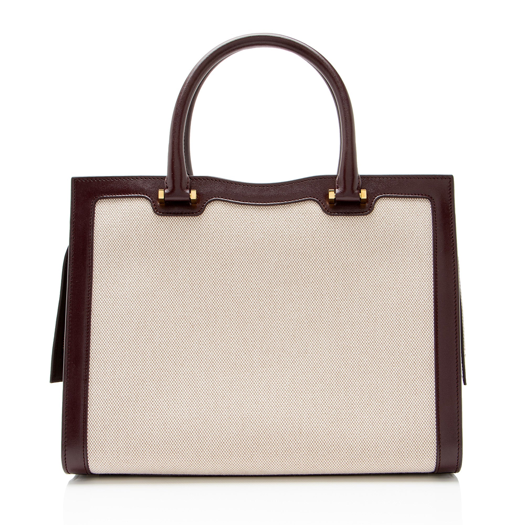 Saint Laurent Canvas Calfskin Monogram Uptown Medium Tote